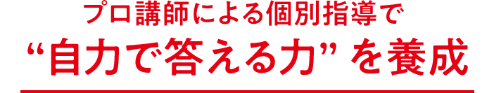 プロ講師による個別指導で“自力で答える力”を養成